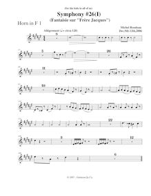 Partition cor 1, Symphony No.26, B major, Rondeau, Michel