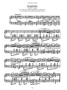 Partition , Lezghinka, 7 National Dances, Op.82, Rubinstein, Anton