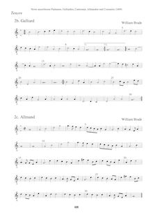 Partition ténor en G2 clef (Galliard + Allmand), Newe ausserlesene Paduanen, Galliarden, Cantzonen, Allmand und Couranten