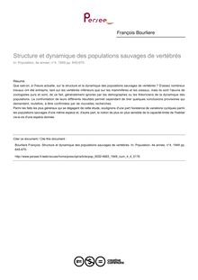 Structure et dynamique des populations sauvages de vertébrés - article ; n°4 ; vol.4, pg 645-670