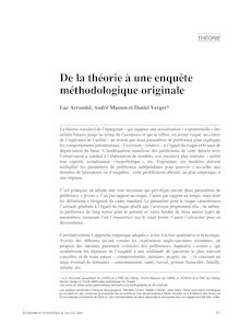 De la théorie à une enquête méthodologique originale - article ; n°1 ; vol.374, pg 21-51