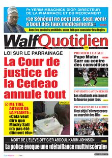 Walf Quotidien n°8729 - du jeudi 29 avril 2021