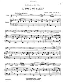Partition complète, 2 pièces pour violon et Piano, Op.74, Foote, Arthur