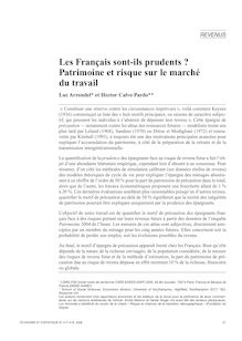 Les Français sont-ils prudents ? Patrimoine et risque sur le marché du travail - article ; n°1 ; vol.417, pg 27-53