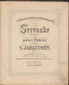 Partition complète, Serenade No.4, F major, Jadassohn, Salomon