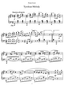 Partition complète (S.385a), Tyrolean Melody, G major