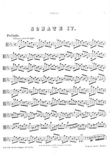 Partition de viole de gambe, violoncelle  No.4, E♭ major