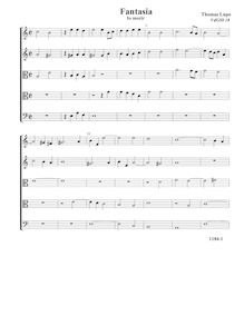 Partition Io Morir - Fantasia VdGS No.18 - partition complète (Tr Tr A T B), fantaisies pour 5 violes de gambe