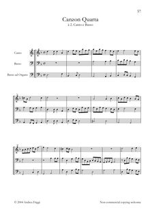 Partition complète, Canzon Quarta à , Canto e Basso, Frescobaldi, Girolamo