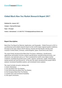 Global Black Haw Tea Market Research Report 2017