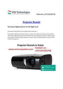HD Projector Rentals - Dubai