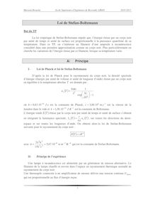 Travaux Pratiques - Thermodynamique - 2ème année de CPGE scientifique, voie MP, Loi de Stefan-Boltzmann