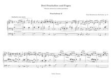 Partition Prelude et Fugue No. 2 en G, Three préludes et fugues