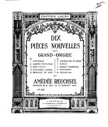 Partition , Fantaisie - choral, Dix pièces nouvelles pour grand-orgue, Op.180
