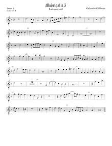Partition ténor viole de gambe 1, octave aigu clef, madrigaux pour 5 voix par  Orlando Gibbons par Orlando Gibbons