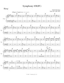 Partition harpe, Symphony No.30, A major, Rondeau, Michel par Michel Rondeau