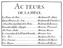 Partition Dramatis Personae, La Reine des Péris, Aubert, Jacques
