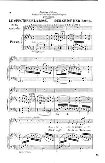 Partition , Le spectre de la rose (B major), Les nuits d’été (Summer Nights) par Hector Berlioz