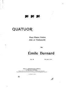 Partition de piano, Piano quatuor, Op.50, C minor, Bernard, Émile