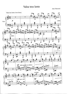 Partition complète, Valse très lente, Massenet, Jules par Jules Massenet