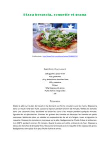Pizza bresaola, roquette et grana - recette italienne
