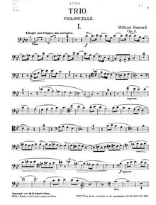 Partition de violoncelle, Piano Trio, Op.3, G minor, Bastard, William