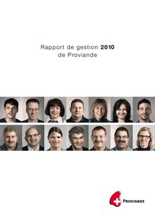 Rapport de gestion 2010 de Proviande