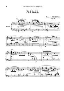 Partition complète, Paysage, Op.38, Chausson, Ernest