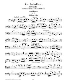 Partition de violoncelle, Ein Gedenkblatt, Op.15, Kirchner, Theodor