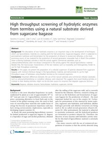 High throughput screening of hydrolytic enzymes from termites using a natural substrate derived from sugarcane bagasse