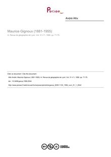 Maurice Gignoux (1881-1955) - article ; n°1 ; vol.31, pg 71-75