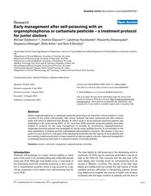 Early management after self-poisoning with an organophosphorus or carbamate pesticide – a treatment protocol for junior doctors