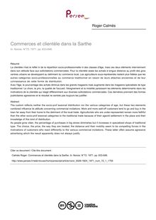 Commerces et clientèle dans la Sarthe - article ; n°1 ; vol.72, pg 633-646