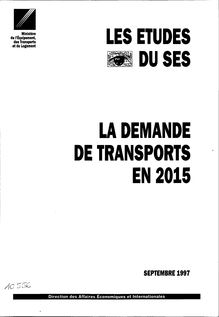 La demande de transports en 2015.