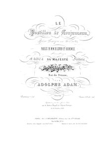 Partition Preliminaries - Act I, Le postillon de Lonjumeau, Opéra comique en trois actes