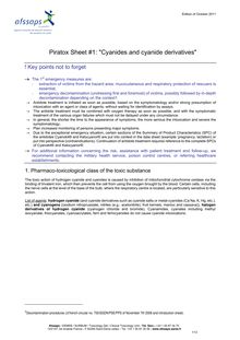 Piratox Sheet 1 : "Cyanides and cyanide derivatives" 26/01/2012