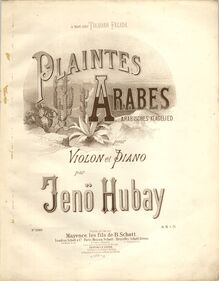 Partition couverture couleur, 2 pièces, Op.6, Hubay, Jenö