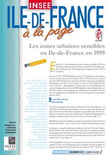 Les zones urbaines sensibles en Ile-de-France en 1999