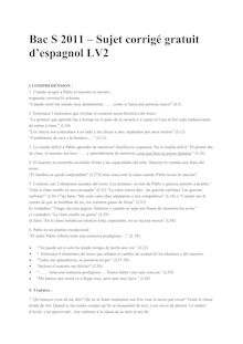 Bac 2011 S Espagnol LV2 Corrige