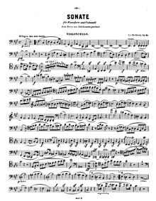 Partition de violoncelle, violoncelle Sonata No.3, A Major