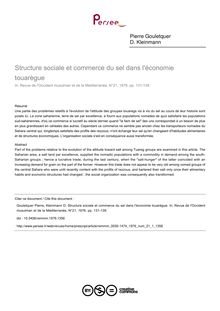 Structure sociale et commerce du sel dans l économie touarègue - article ; n°1 ; vol.21, pg 131-139