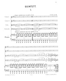 Partition de piano, Piano quintette No.1, Klavierquintett Nr.1