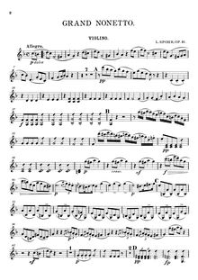 Partition violon, Nonet, Op.31, Grand Nonetto, F Major, Spohr, Louis