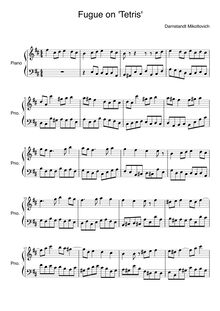 Partition de piano, Fugue on  Tetris , B minor, Darnstandt, Mitzkoltovicht