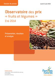 Prix des fruits et légumes - Observatoire Familles Rurales