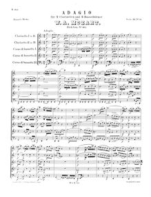 Partition complète, Adagio, B♭ major, Mozart, Wolfgang Amadeus