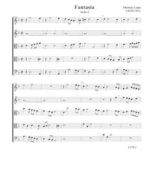 Partition Ardo, , partie 2 - Fantasia VdGS No.19(2) - partition complète (Tr Tr T T B), fantaisies pour 5 violes de gambe