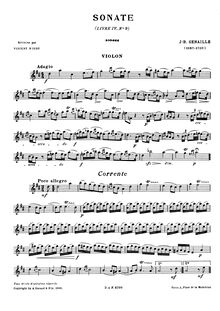 Partition de violon, 4th Book of 10 violon sonates, Quatrièmme Livre de 10  Sonates à violon seul avec la basse continue
