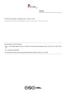 Anthropologie religieuse. Deus sol - article ; n°1 ; vol.3, pg 325-333