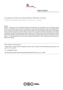 La statue-menhir de Santa-Naria (Olmeto, Corse) - article ; n°2 ; vol.71, pg 53-57